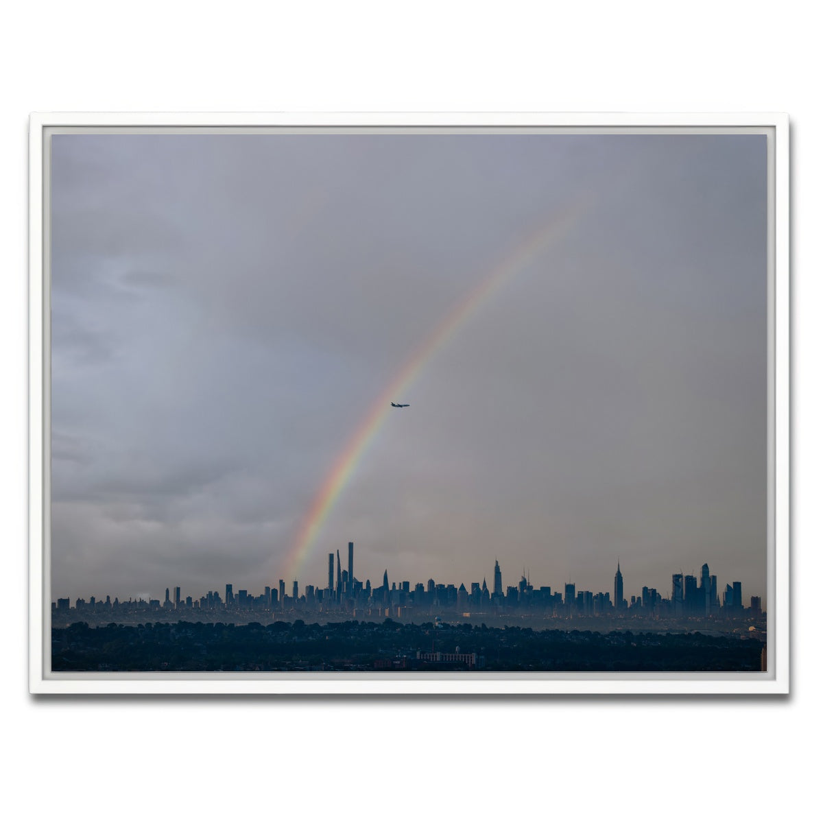 AUTO-MOCKUP WHITE | NYC Rainbow 2 | 1 Piece | White Framed Canvas | group=4x3