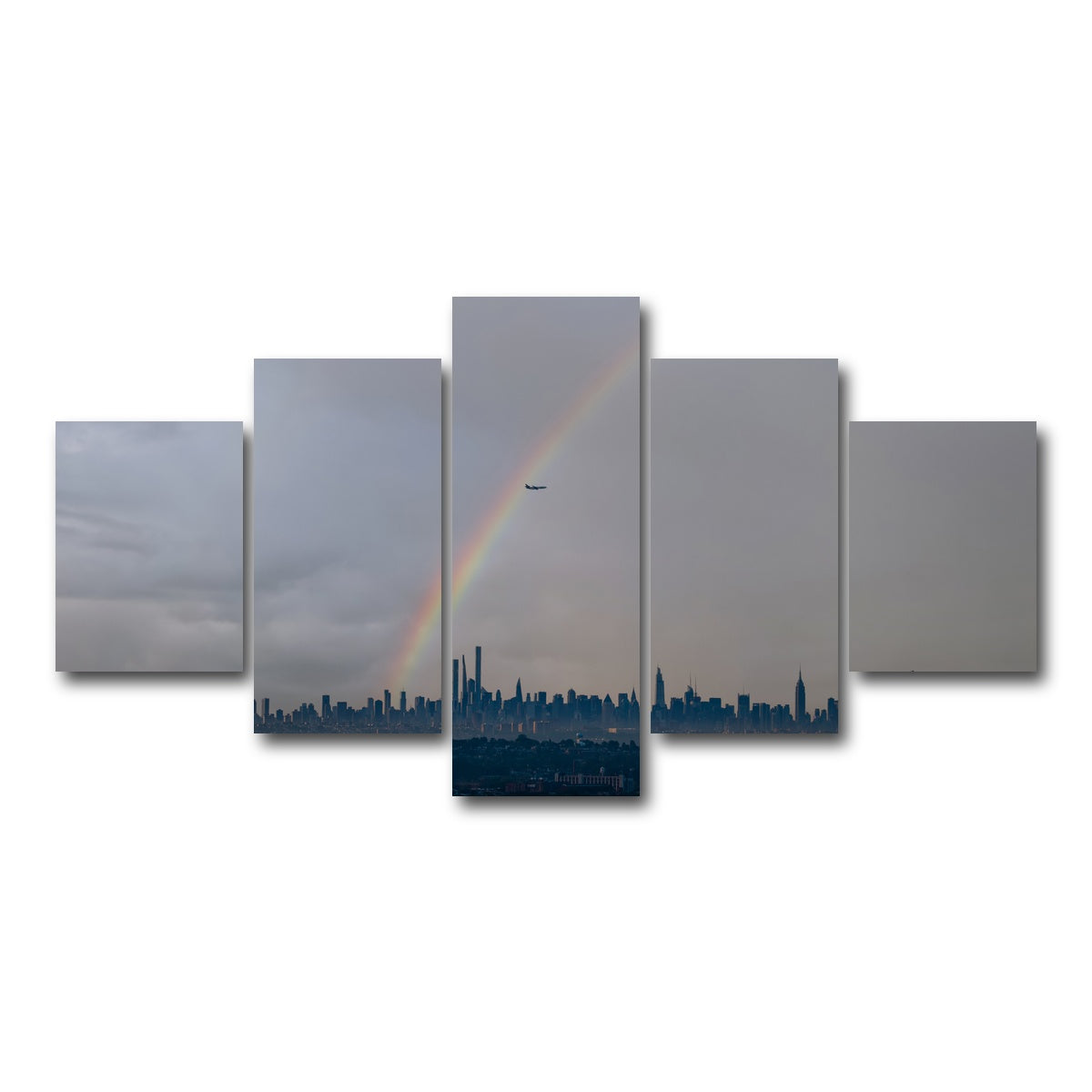 AUTO-MOCKUP WHITE | NYC Rainbow 2 | 5 Piece | Gallery Wrap Canvas | group=5_short