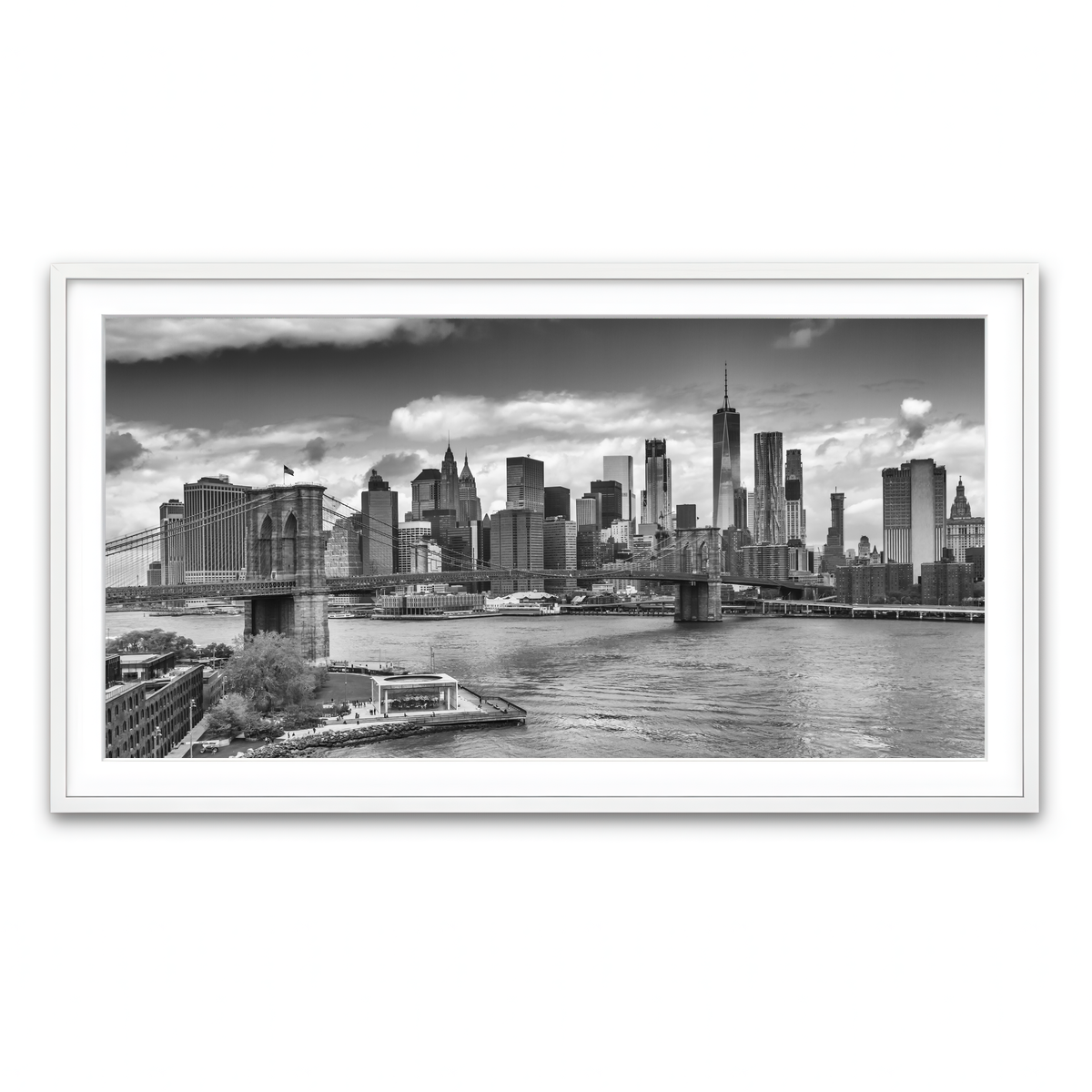 Framed Print 2x1 White