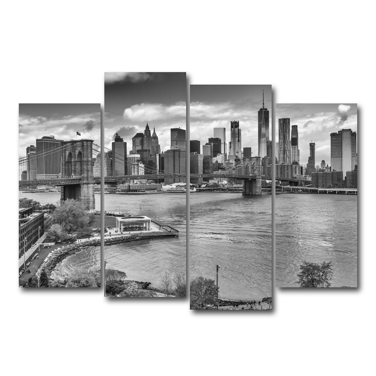 AUTO-MOCKUP WHITE | NYC View from Manhattan Bridge | 4 Piece | Gallery Wrap Canvas | group=4_normal
