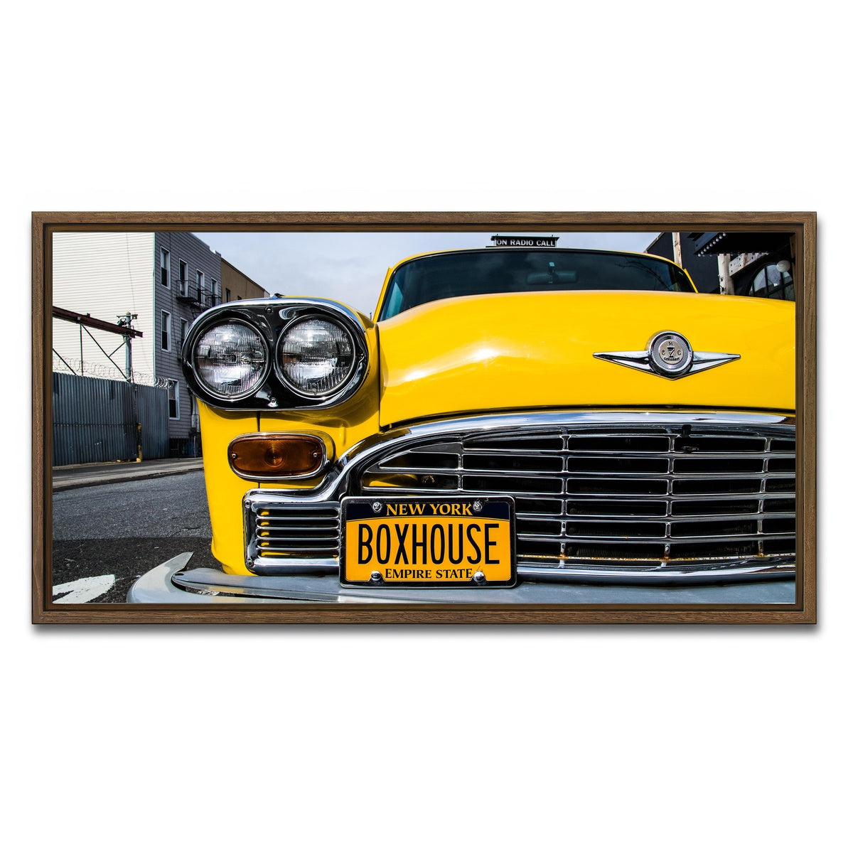 AUTO-MOCKUP WHITE | NY Cab | 1 Piece | Walnut Framed Canvas | group=2x1