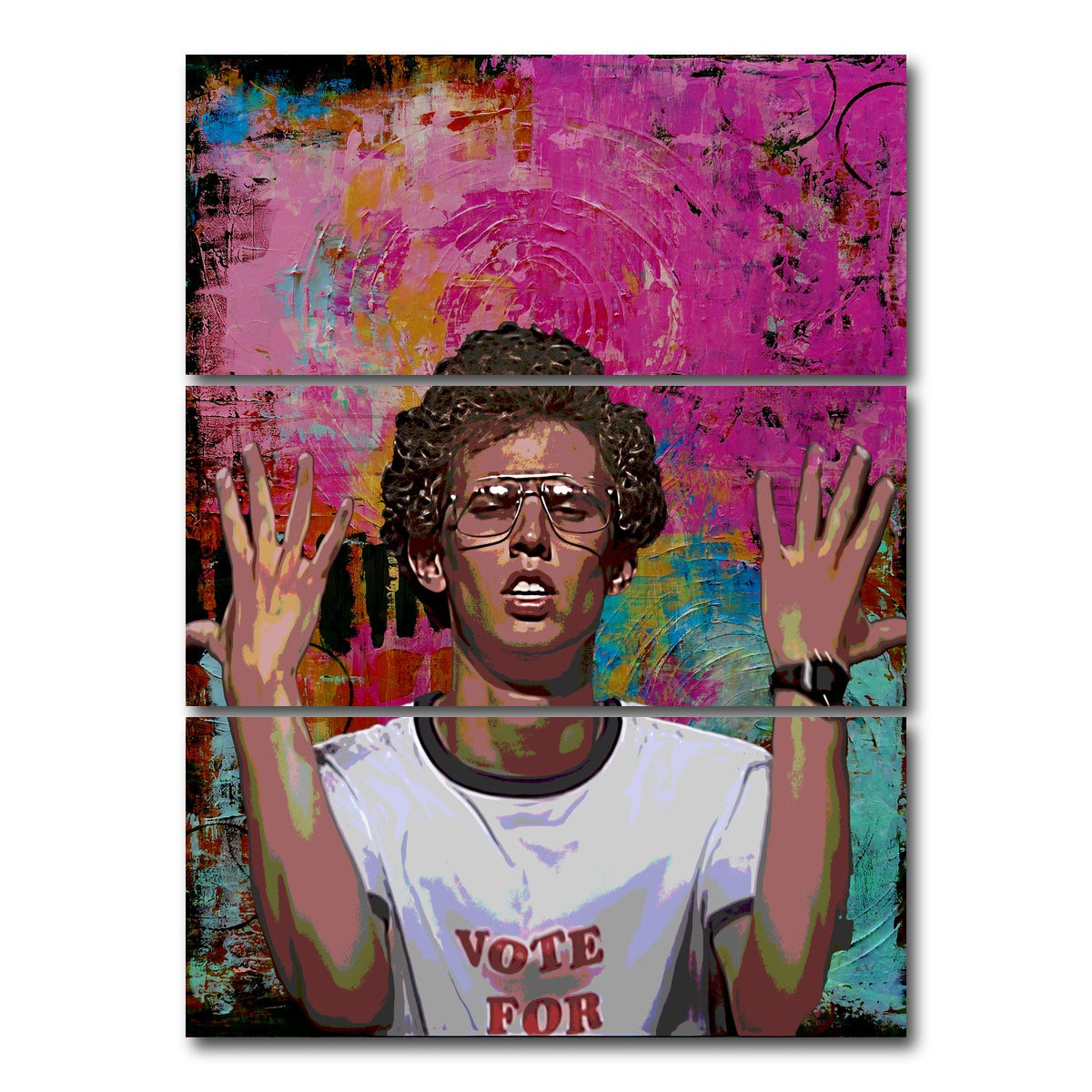 AUTO-MOCKUP WHITE | Napoleon Dynamite | 3 Piece | Gallery Wrap Canvas | group=8x18_stacked