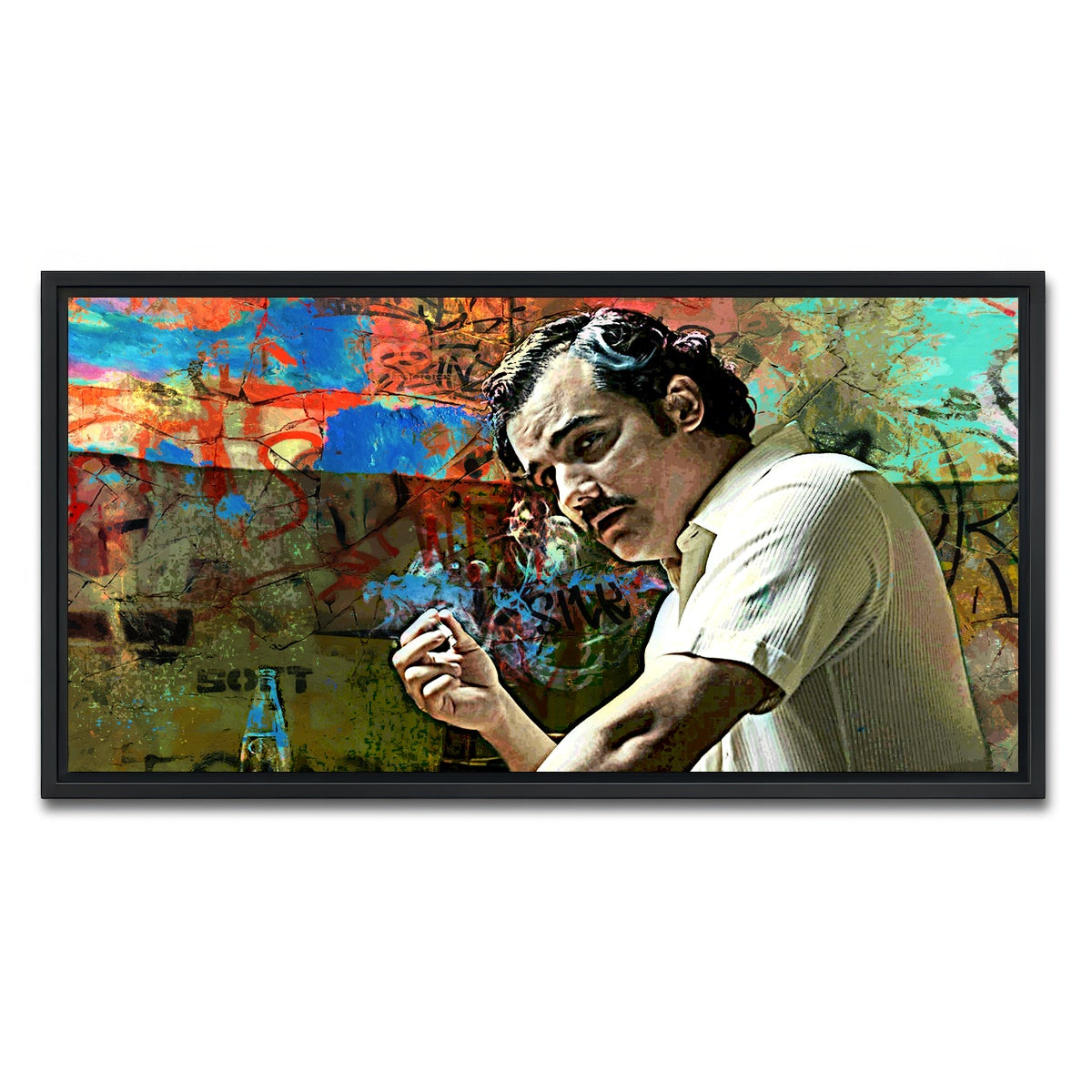 AUTO-MOCKUP WHITE | Narcos Escobar | 1 Piece | Black Framed Canvas | group=2x1