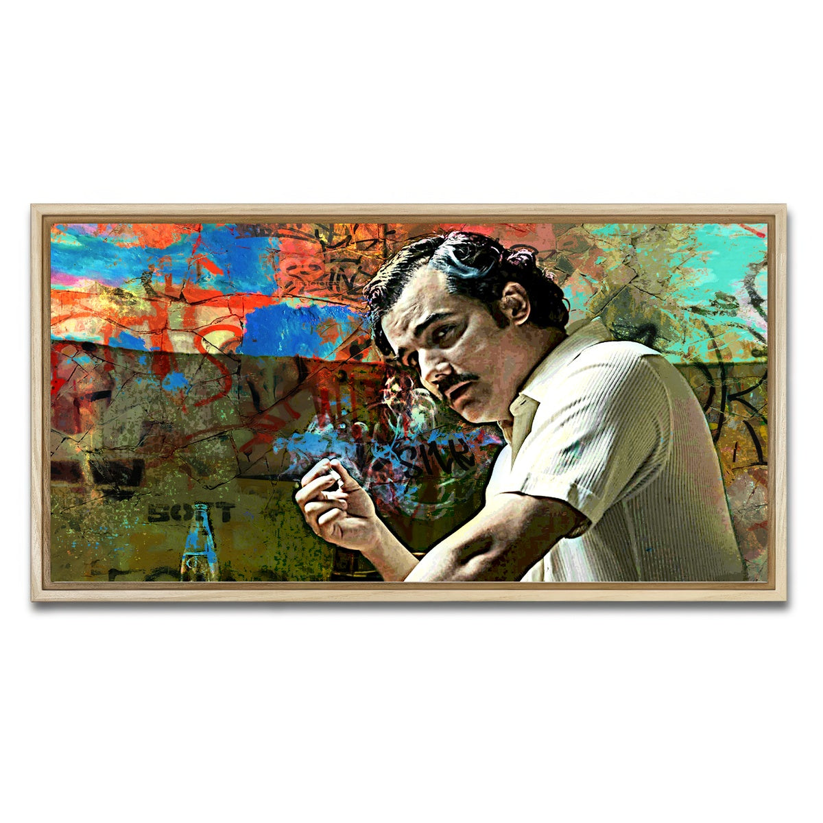 AUTO-MOCKUP WHITE | Narcos Escobar | 1 Piece | Natural Framed Canvas | group=2x1
