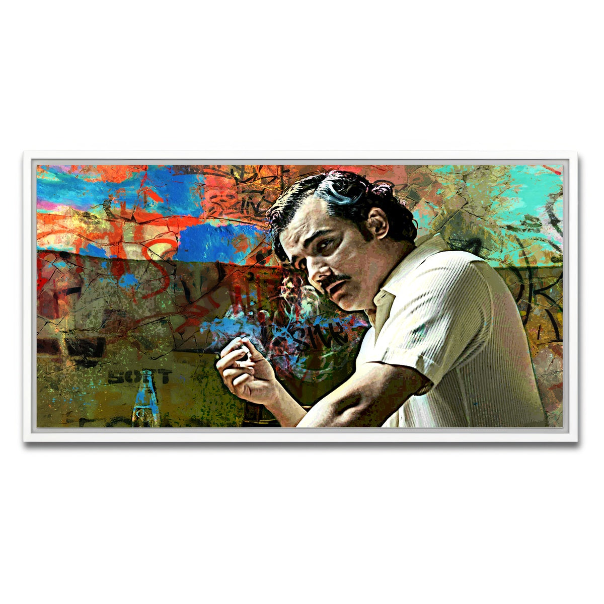 AUTO-MOCKUP WHITE | Narcos Escobar | 1 Piece | White Framed Canvas | group=2x1