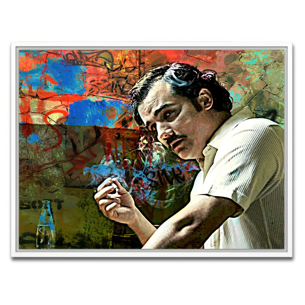 AUTO-MOCKUP WHITE | Narcos Escobar | 1 Piece | White Framed Canvas | group=4x3