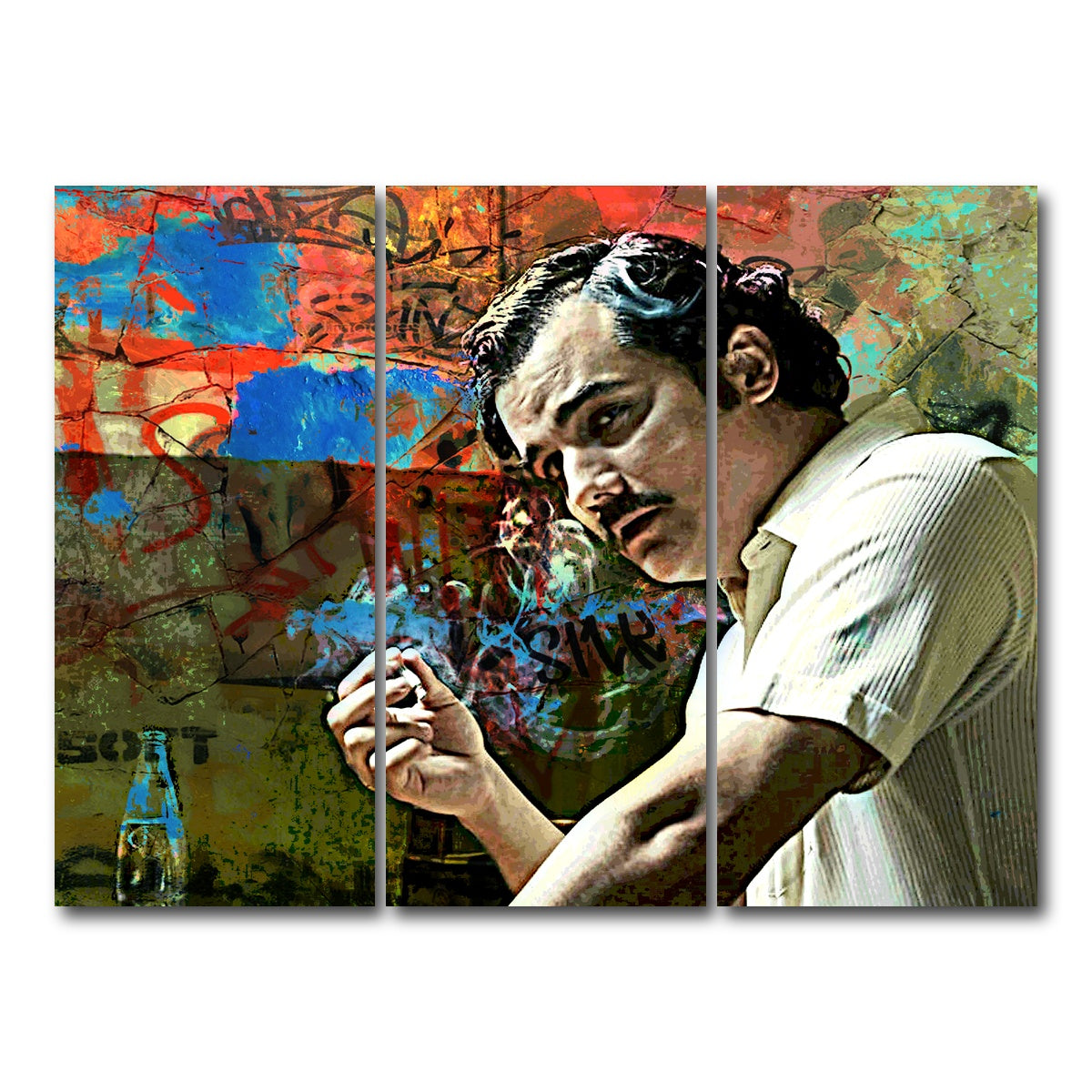 AUTO-MOCKUP WHITE | Narcos Escobar | 3 Piece | Gallery Wrap Canvas | group=8x18