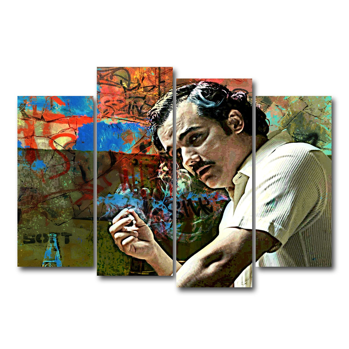 AUTO-MOCKUP WHITE | Narcos Escobar | 4 Piece | Gallery Wrap Canvas | group=4_normal