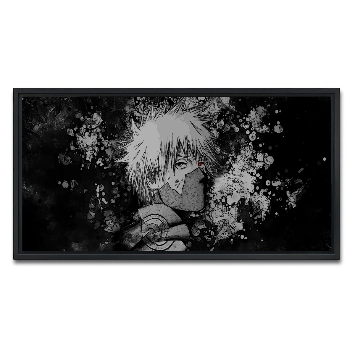 AUTO-MOCKUP WHITE | Naruto Kakashi | 1 Piece | Black Framed Canvas | group=2x1