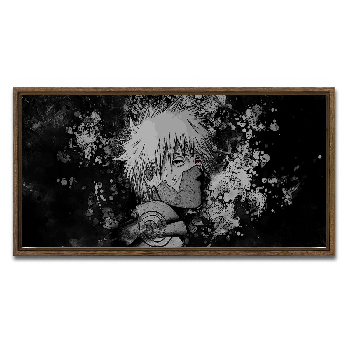 AUTO-MOCKUP WHITE | Naruto Kakashi | 1 Piece | Walnut Framed Canvas | group=2x1