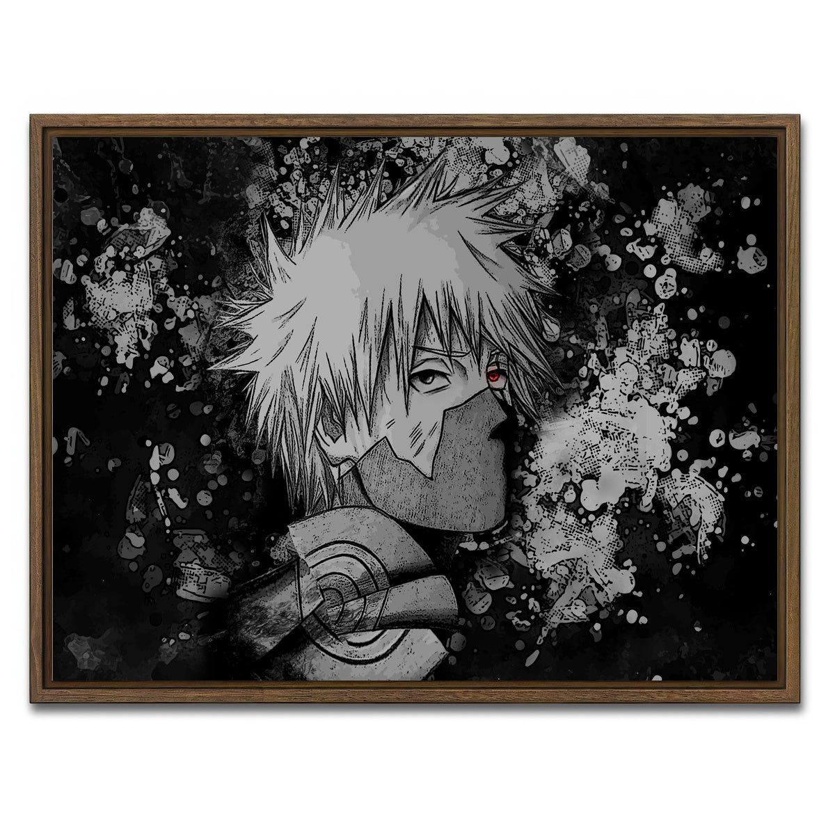 AUTO-MOCKUP WHITE | Naruto Kakashi | 1 Piece | Walnut Framed Canvas | group=4x3
