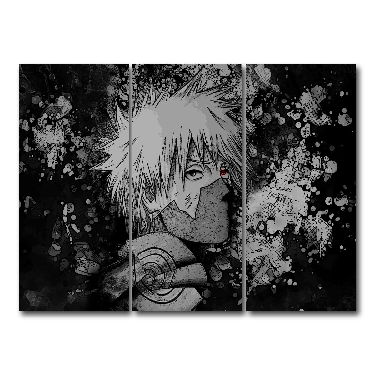AUTO-MOCKUP WHITE | Naruto Kakashi | 3 Piece | Gallery Wrap Canvas | group=8x18