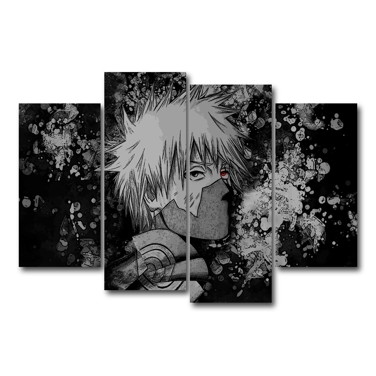 AUTO-MOCKUP WHITE | Naruto Kakashi | 4 Piece | Gallery Wrap Canvas | group=4_short