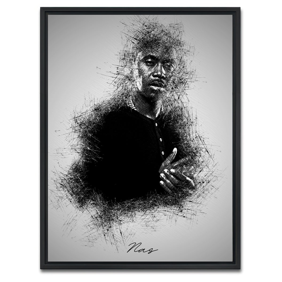 AUTO-MOCKUP WHITE | Nas | 1 Piece | Black Framed Canvas | group=3x4