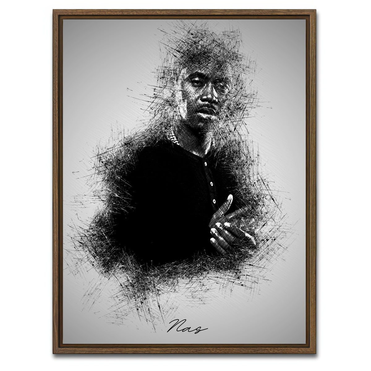 AUTO-MOCKUP WHITE | Nas | 1 Piece | Walnut Framed Canvas | group=3x4
