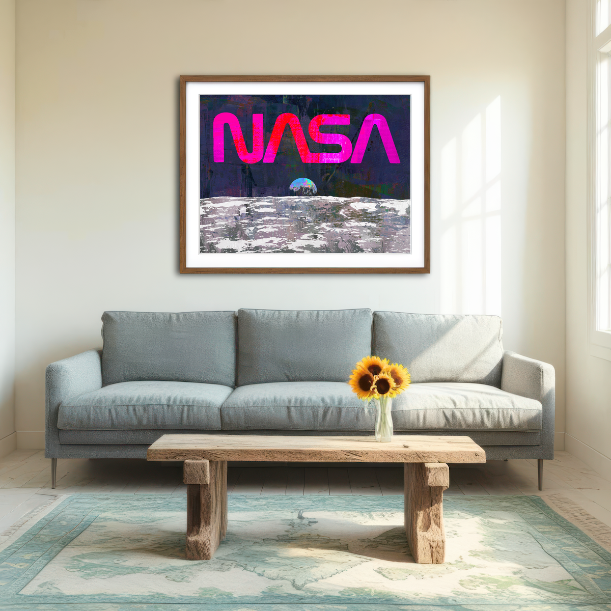 AUTO-MOCKUP ROOM | NASA Moon Wall Art