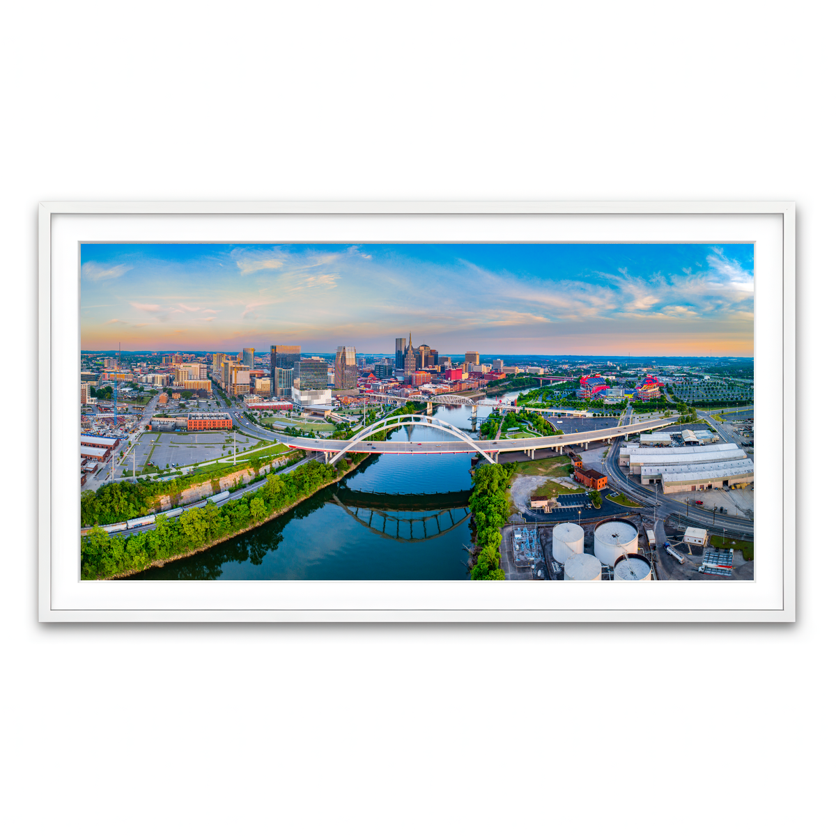 Framed Print 2x1 White