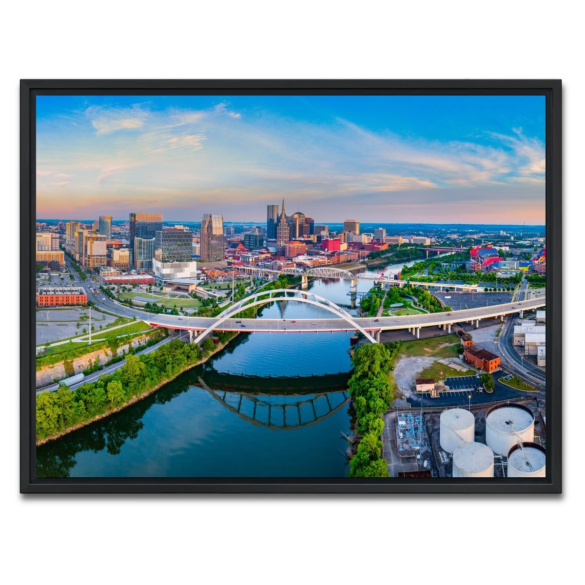 AUTO-MOCKUP WHITE | Nashville Aerial | 1 Piece | Black Framed Canvas | group=4x3