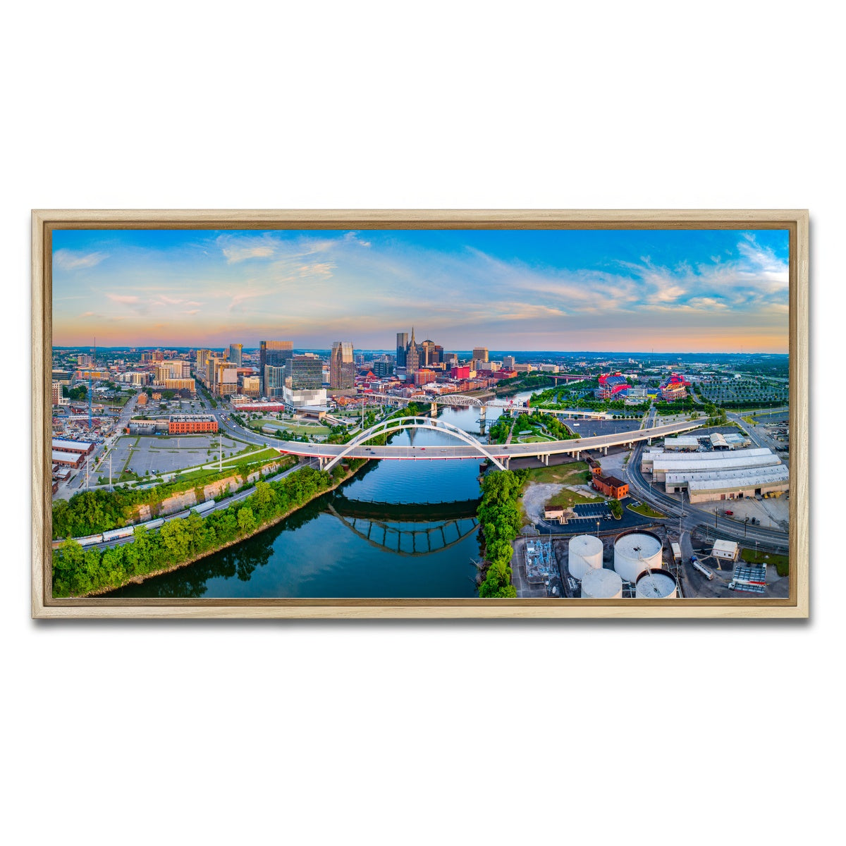 AUTO-MOCKUP WHITE | Nashville Aerial | 1 Piece | Natural Framed Canvas | group=2x1