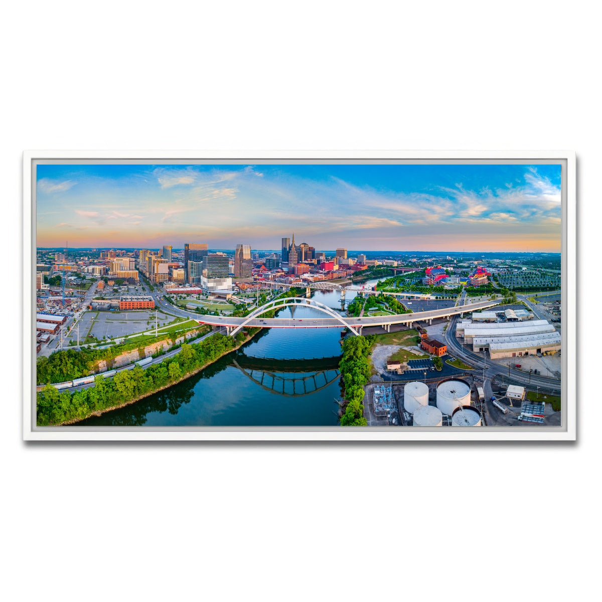 AUTO-MOCKUP WHITE | Nashville Aerial | 1 Piece | White Framed Canvas | group=2x1