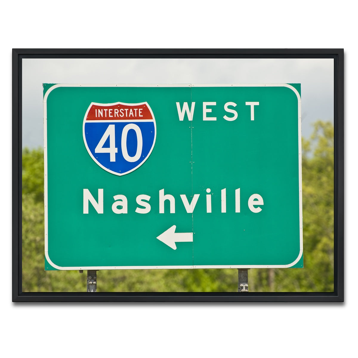 AUTO-MOCKUP WHITE | Nashville Interstate 40 | 1 Piece | Black Framed Canvas | group=4x3