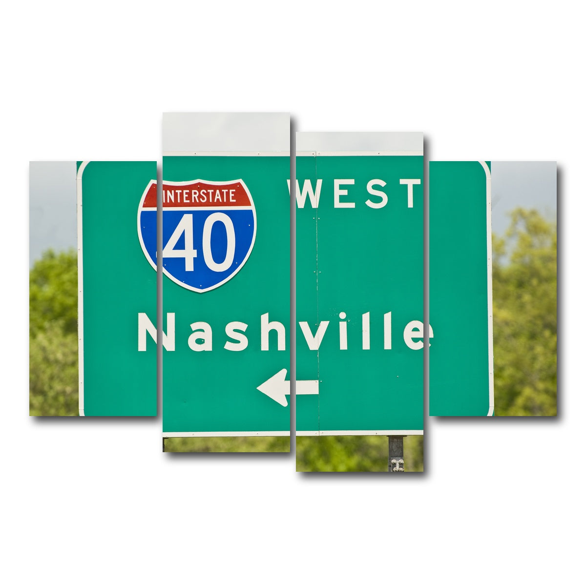 AUTO-MOCKUP WHITE | Nashville Interstate 40 | 4 Piece | Gallery Wrap Canvas | group=4_short
