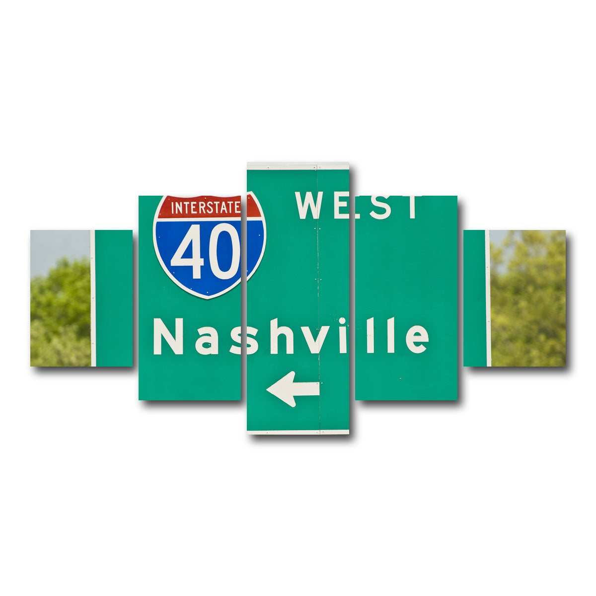 AUTO-MOCKUP WHITE | Nashville Interstate 40 | 5 Piece | Gallery Wrap Canvas | group=5_short