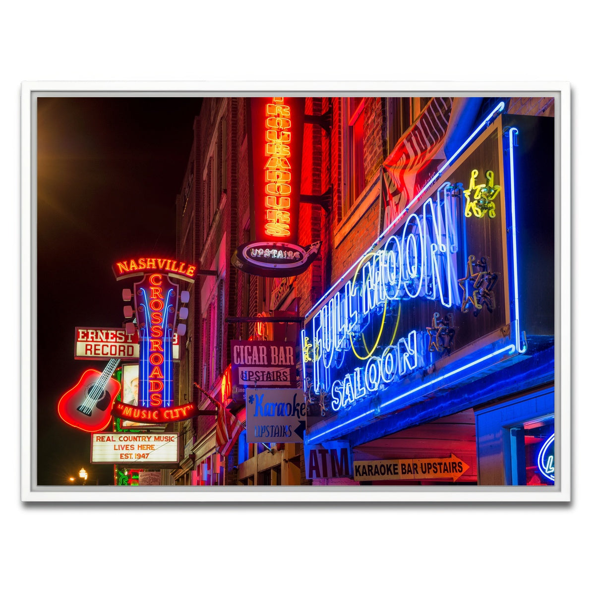 AUTO-MOCKUP WHITE | Nashville Music Row | 1 Piece | White Framed Canvas | group=4x3