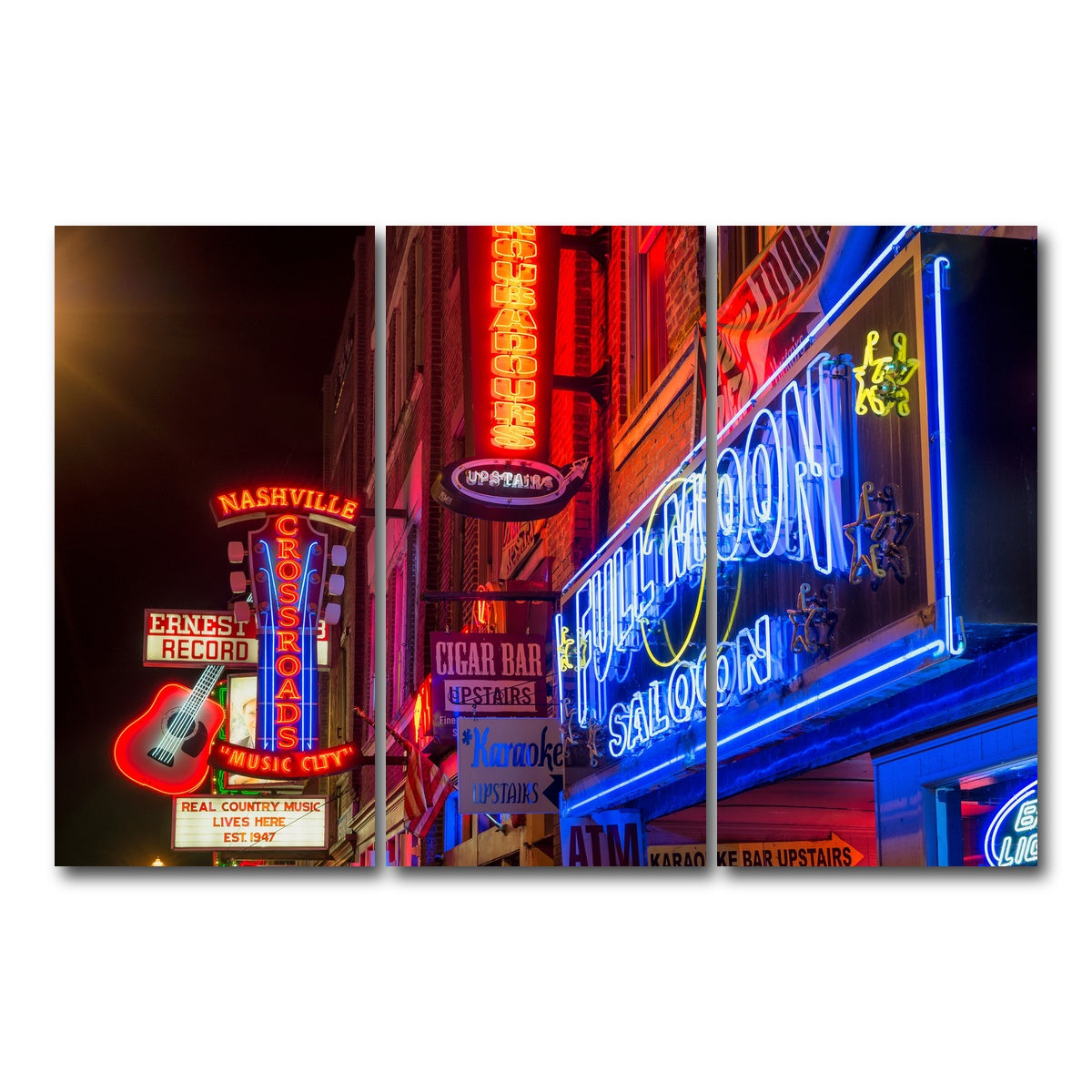 AUTO-MOCKUP WHITE | Nashville Music Row | 3 Piece | Gallery Wrap Canvas | group=12x24