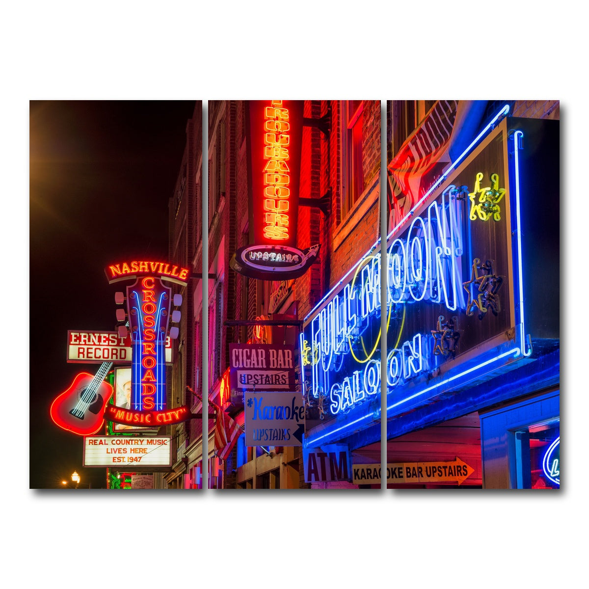 AUTO-MOCKUP WHITE | Nashville Music Row | 3 Piece | Gallery Wrap Canvas | group=8x18