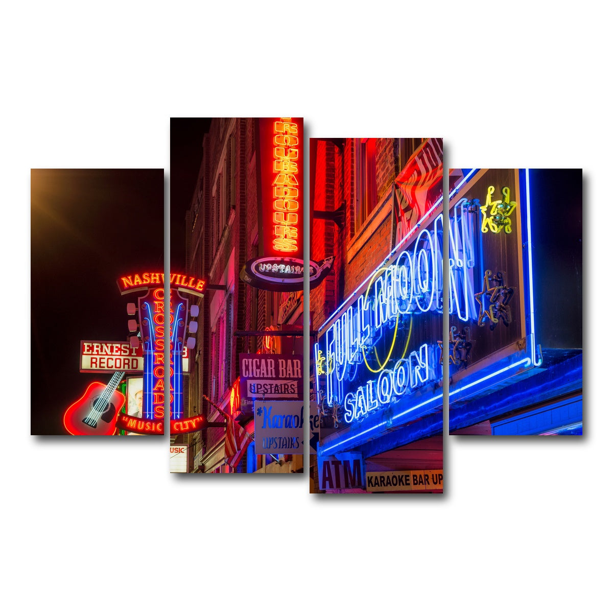 AUTO-MOCKUP WHITE | Nashville Music Row | 4 Piece | Gallery Wrap Canvas | group=4_short