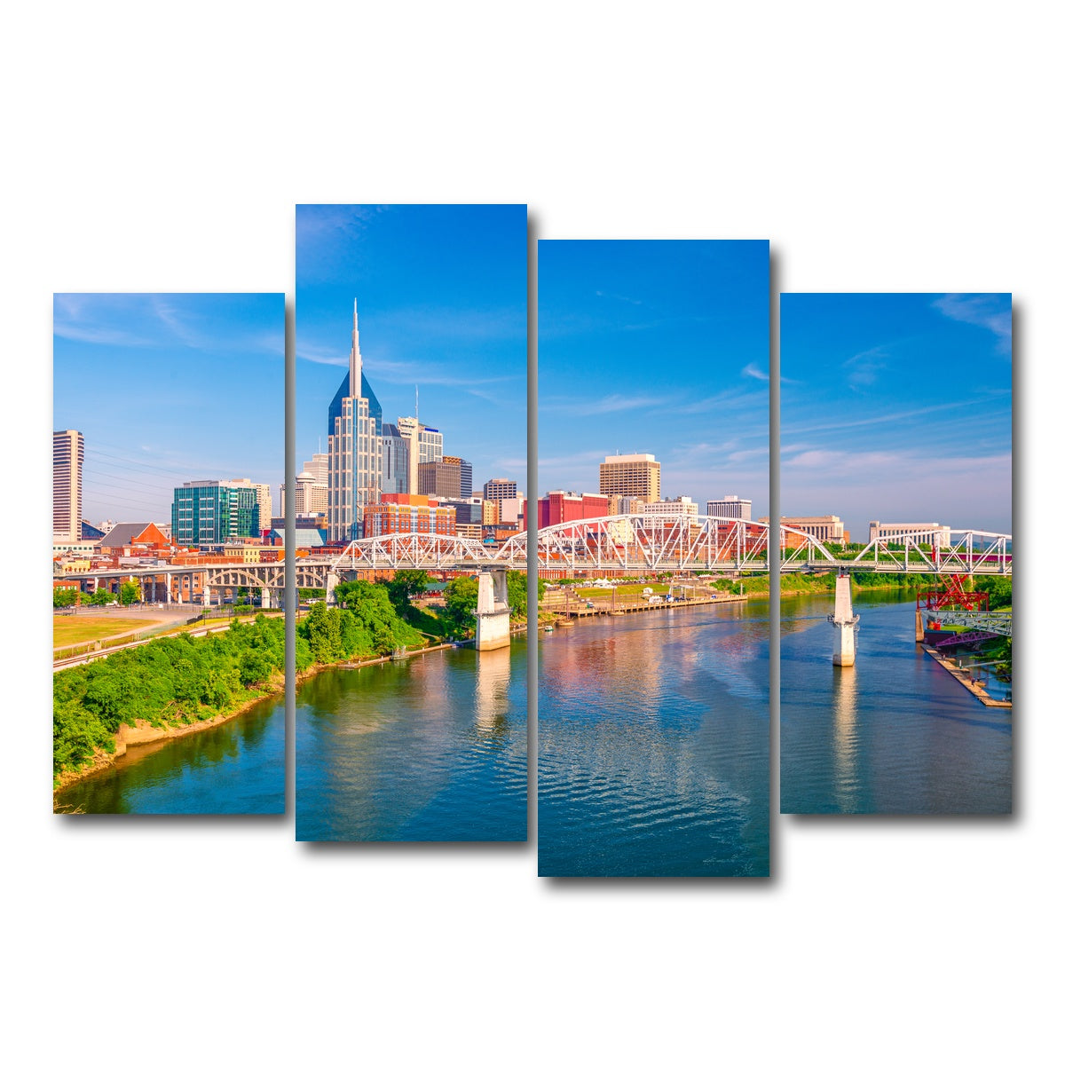 AUTO-MOCKUP WHITE | Nashville Tennessee | 4 Piece | Gallery Wrap Canvas | group=4_normal