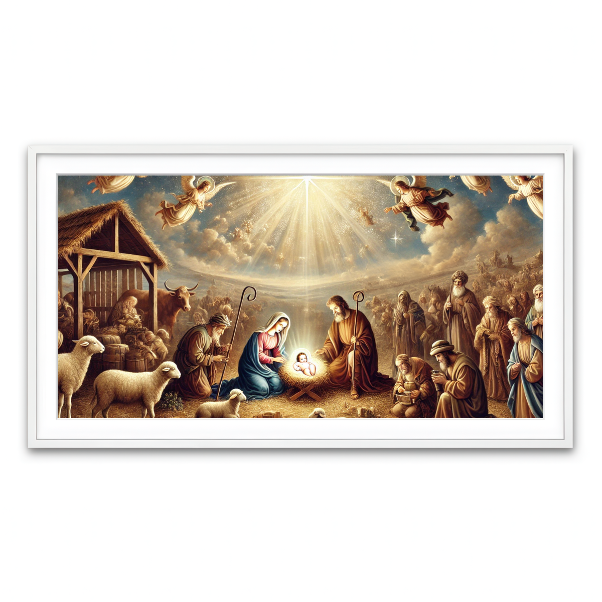 Framed Print 2x1 White