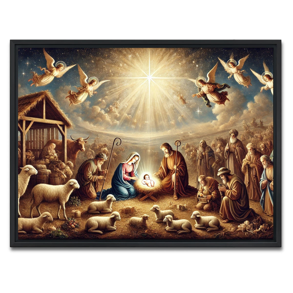 AUTO-MOCKUP WHITE | Nativity | 1 Piece | Black Framed Canvas | group=4x3