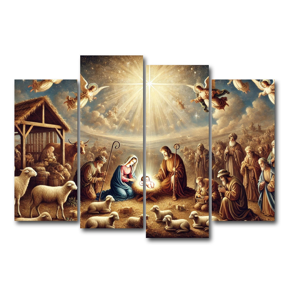 AUTO-MOCKUP WHITE | Nativity | 4 Piece | Gallery Wrap Canvas | group=4_normal