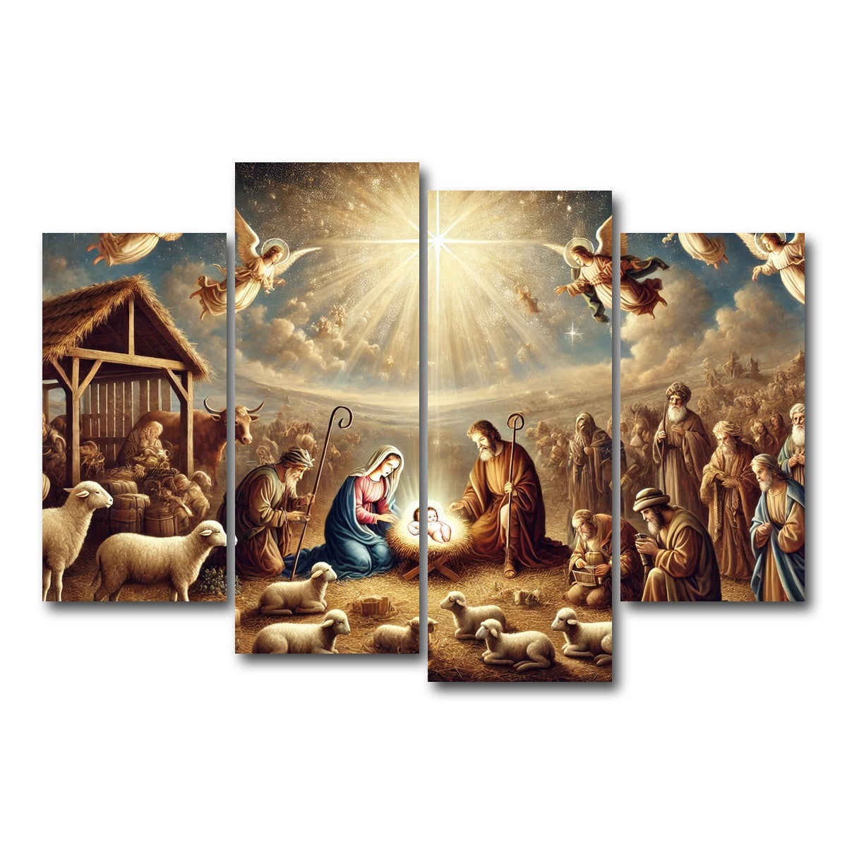 AUTO-MOCKUP WHITE | Nativity | 4 Piece | Gallery Wrap Canvas | group=4_short