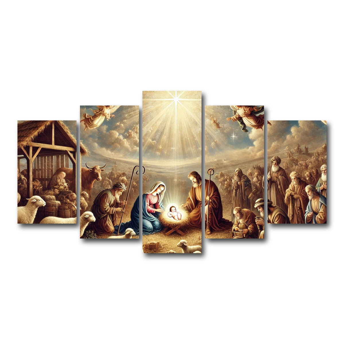 AUTO-MOCKUP WHITE | Nativity | 5 Piece | Gallery Wrap Canvas | group=5_normal