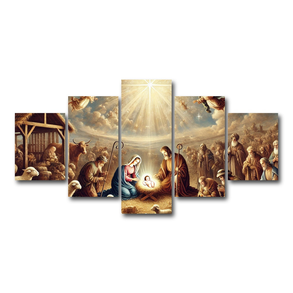 AUTO-MOCKUP WHITE | Nativity | 5 Piece | Gallery Wrap Canvas | group=5_short
