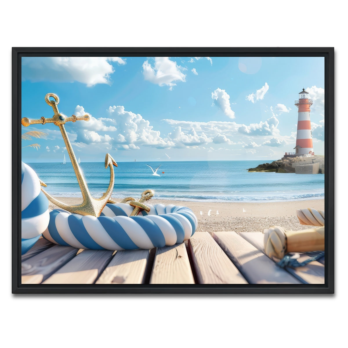 AUTO-MOCKUP WHITE | Nautical Scenery | 1 Piece | Black Framed Canvas | group=4x3