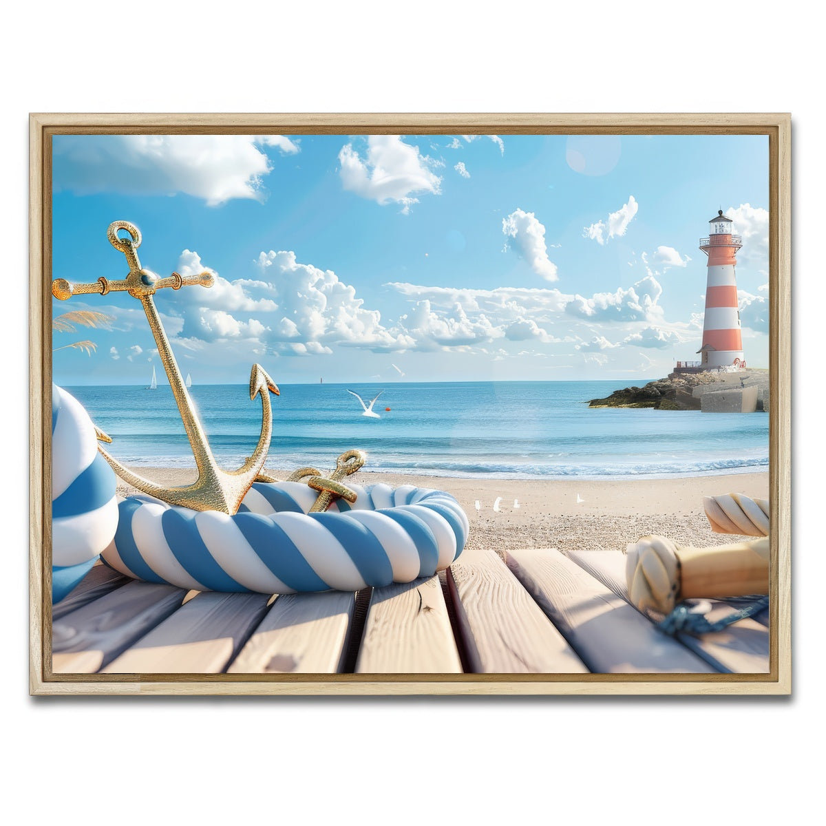 AUTO-MOCKUP WHITE | Nautical Scenery | 1 Piece | Natural Framed Canvas | group=4x3
