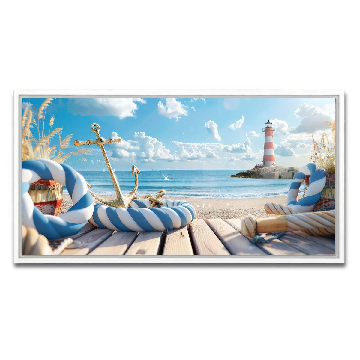 AUTO-MOCKUP WHITE | Nautical Scenery | 1 Piece | White Framed Canvas | group=2x1