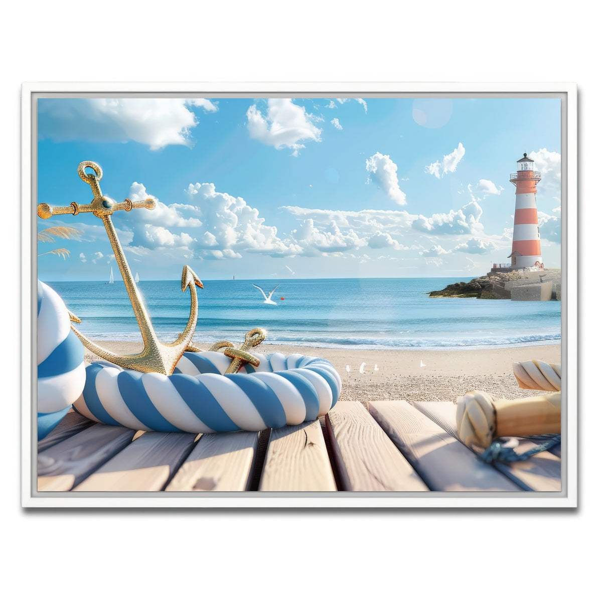 AUTO-MOCKUP WHITE | Nautical Scenery | 1 Piece | White Framed Canvas | group=4x3