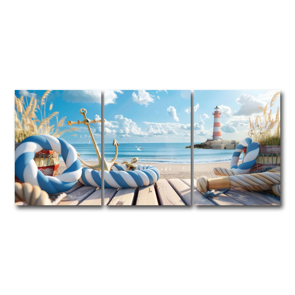 AUTO-MOCKUP WHITE | Nautical Scenery | 3 Piece | Gallery Wrap Canvas | group=18x24