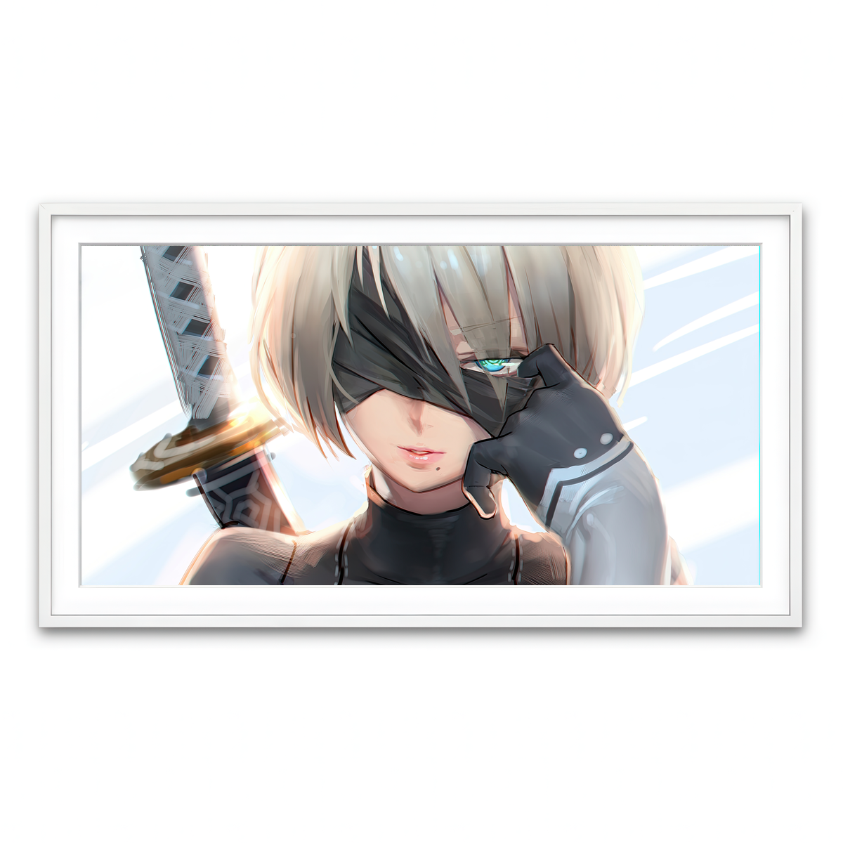 Framed Print 2x1 White