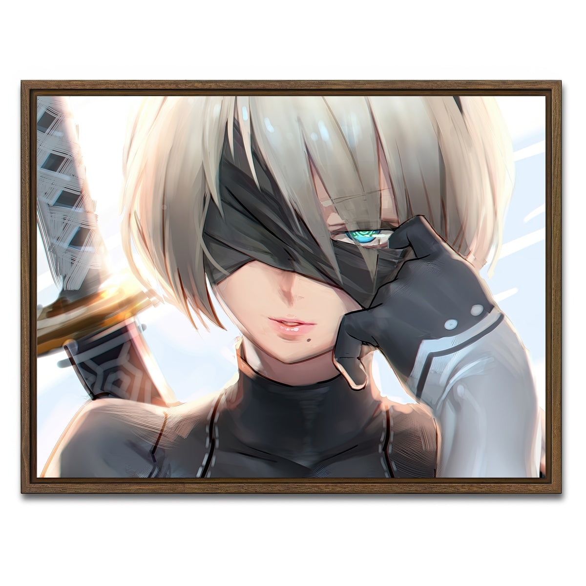 AUTO-MOCKUP WHITE | Neir Automata | 1 Piece | Walnut Framed Canvas | group=4x3