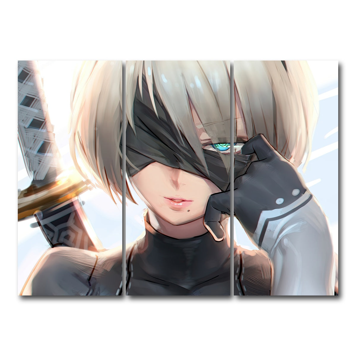 AUTO-MOCKUP WHITE | Neir Automata | 3 Piece | Gallery Wrap Canvas | group=8x18