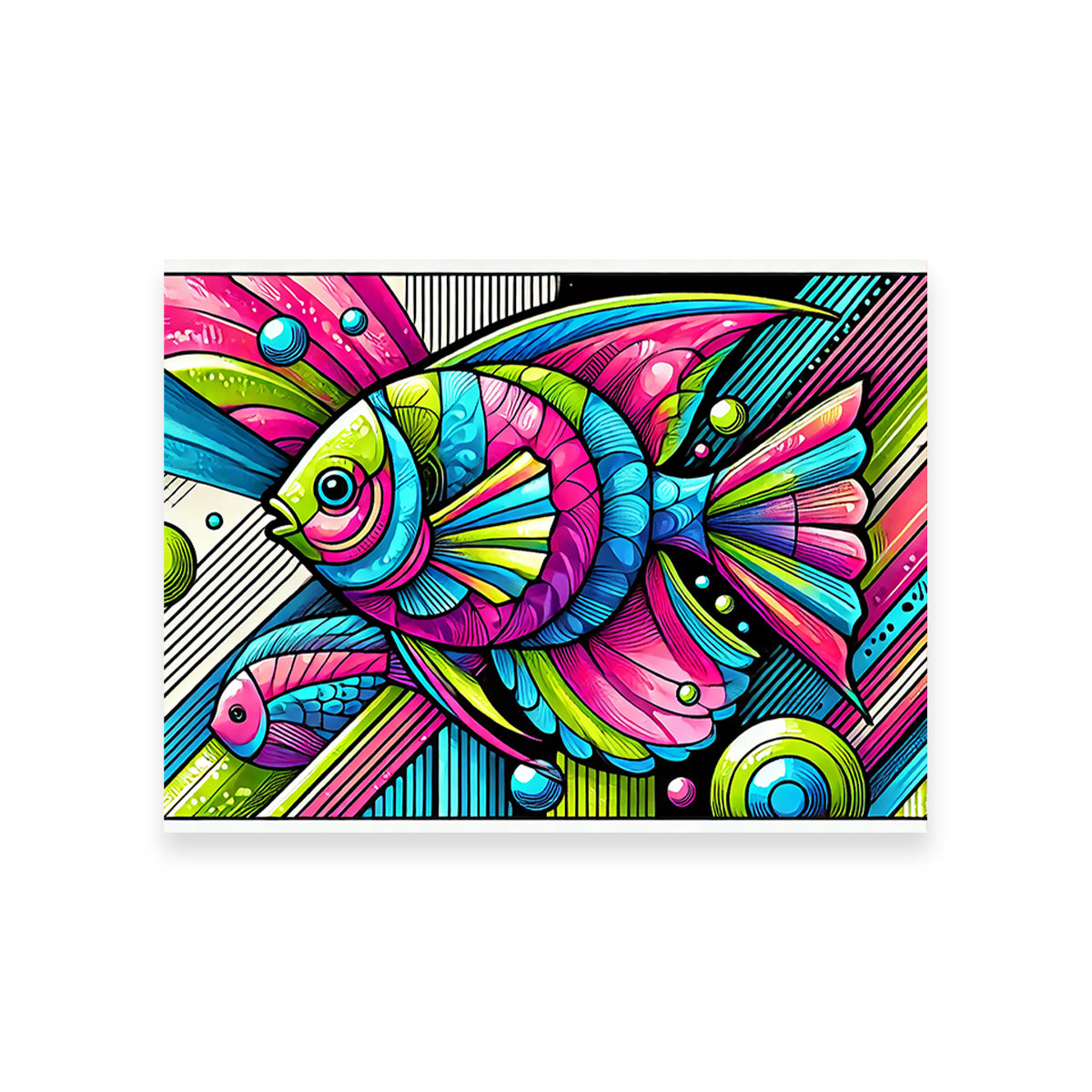 Neon Pop Art Fish Wall Art