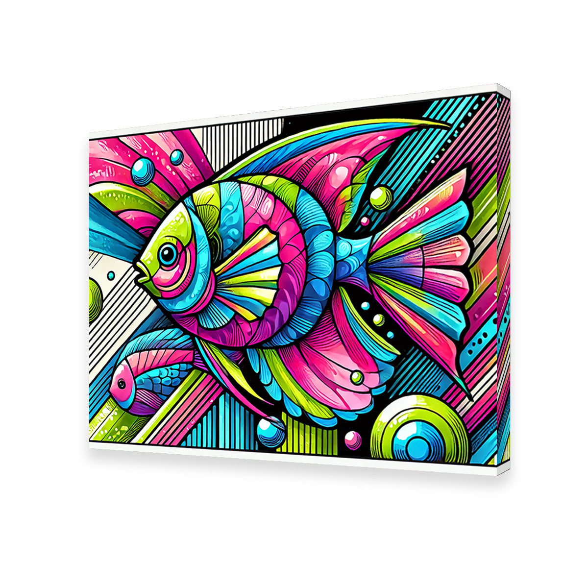 Neon Pop Art Fish Wall Art