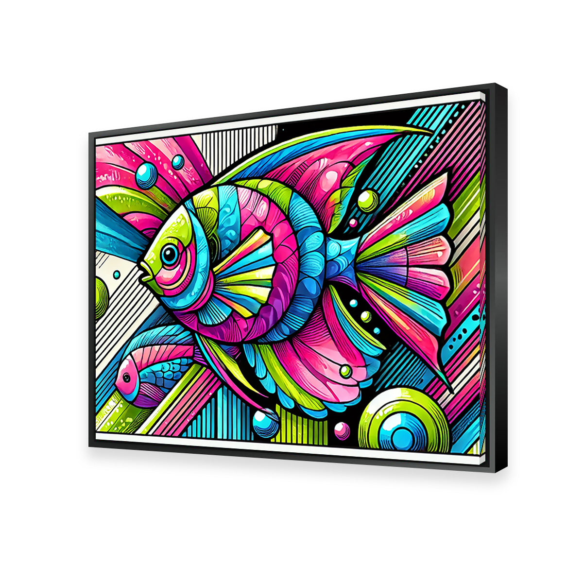 Neon Pop Art Fish Wall Art