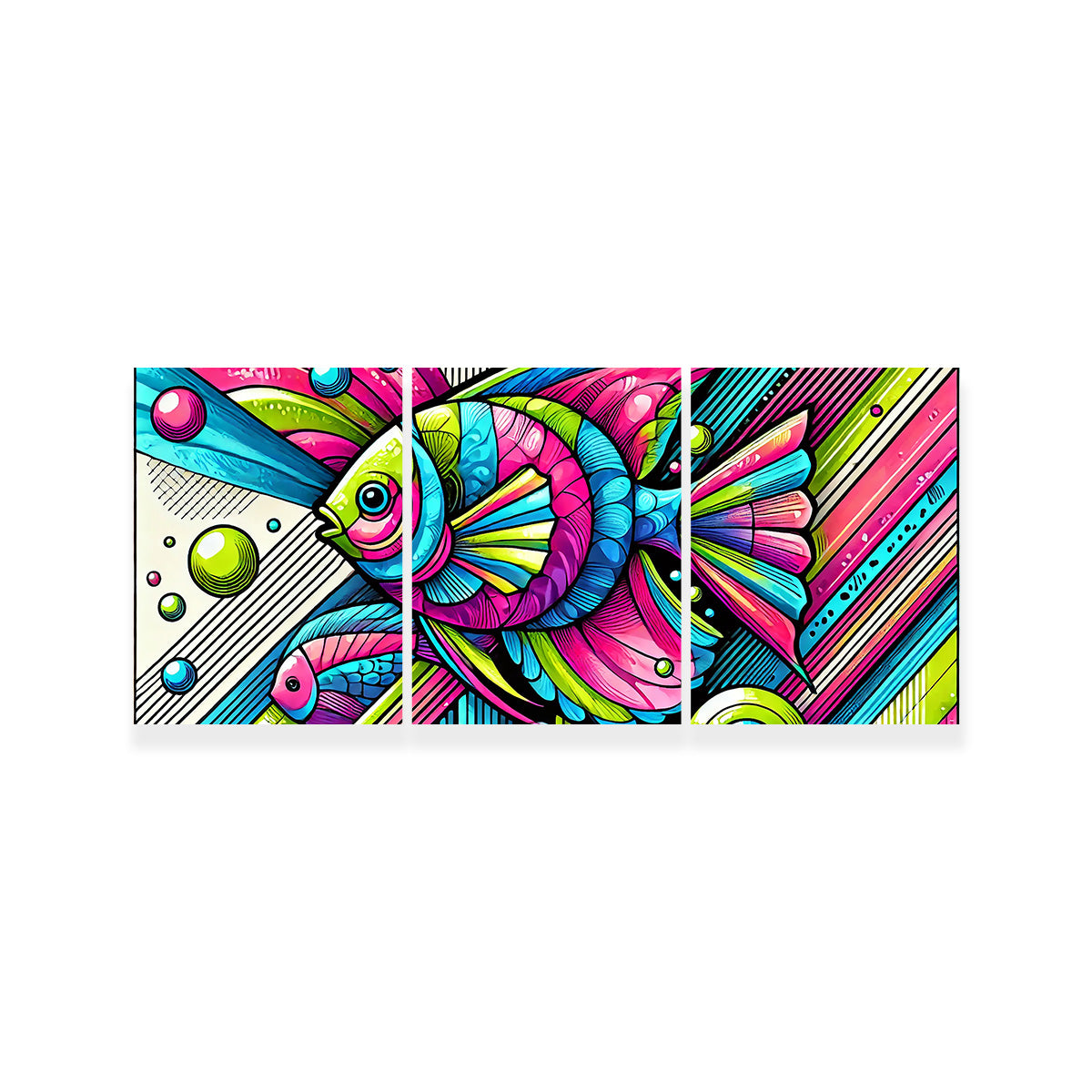 Neon Pop Art Fish Wall Art